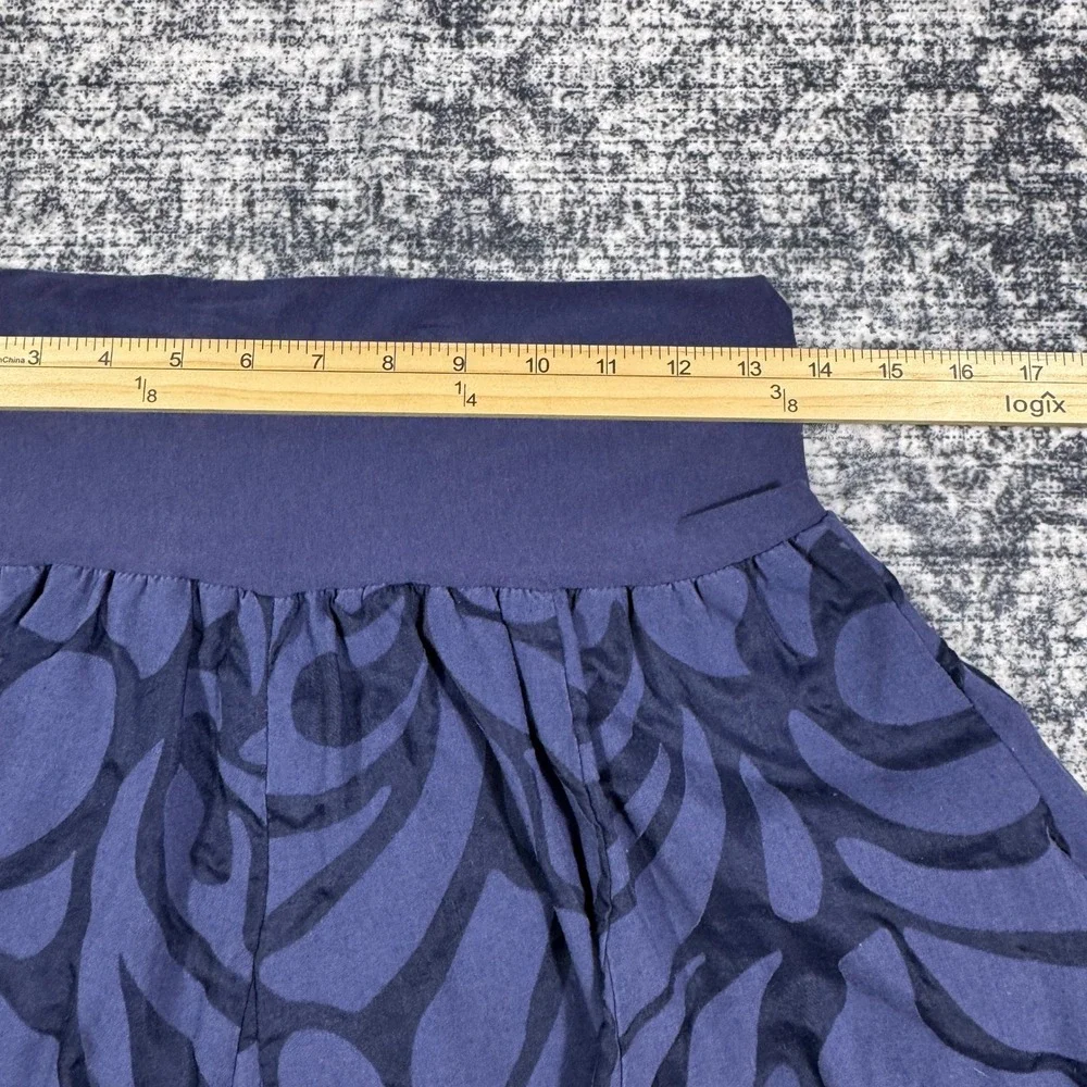 J.Crew Navy Blue Burnout Floral Skirt Wide Waistband Flared Mini Small‎